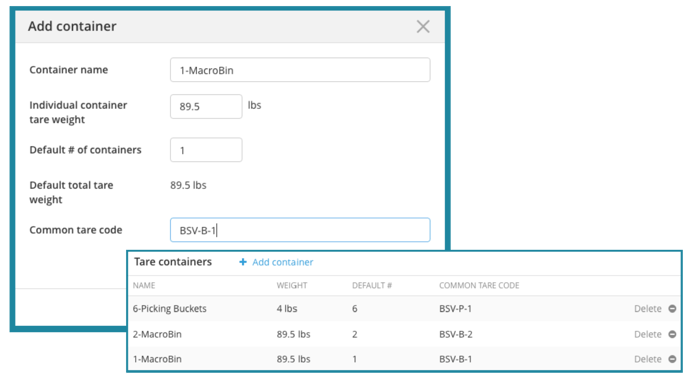 Activating the Advanced Receive Fruit option and Weigh Tag Settings-container