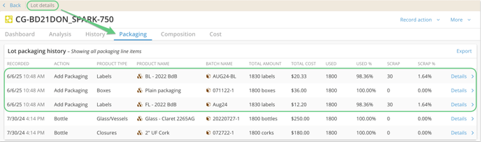 Add Packaging_Packaging tab