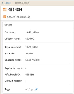 Add,edit,remove tag_Dry Good Batch