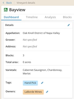 Add,edit,remove tag_Vineyard