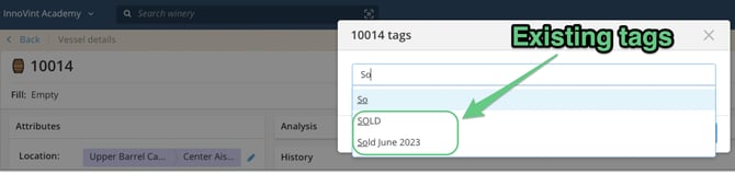 Add,edit,remove tags_add existing