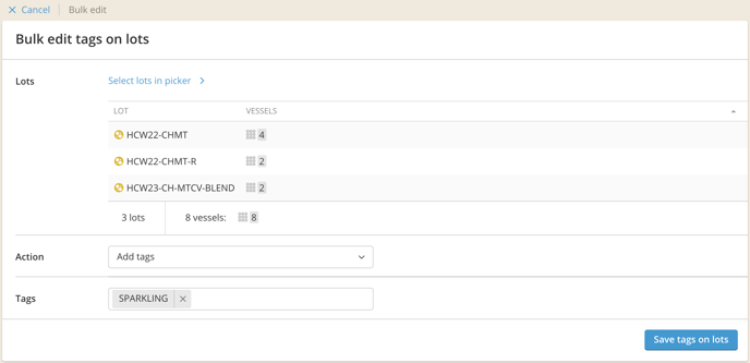 Add,edit,remove tags_added tag grey