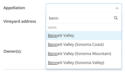 Appellation Roll-up_Appellation breakdown