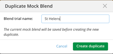 Blend trials - create duplicate