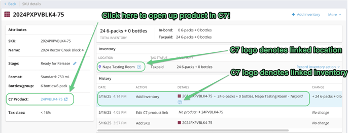 C7 integration - successful SKU linkage