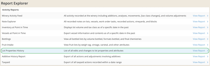 Changing Lot Properties-report
