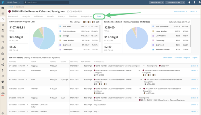 Cost Reports & Reconciliation-cost tab