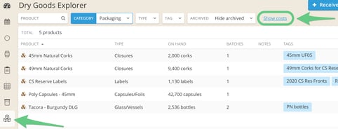 Cost Reports & Reconciliation-dry goods explorer