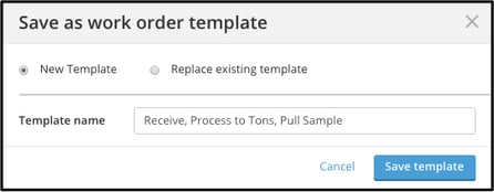 Creating Work Order Templates-save as