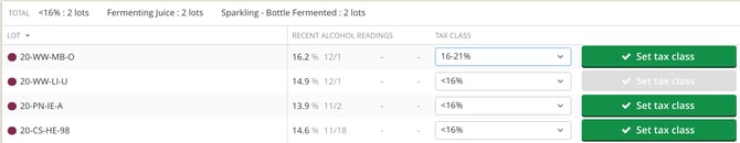 Declare or Edit Tax Class-button