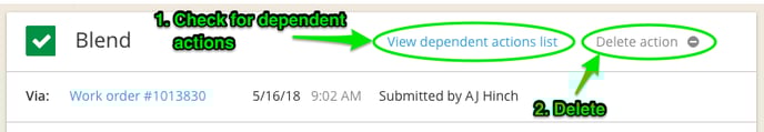 Deleting a Work Order-delete