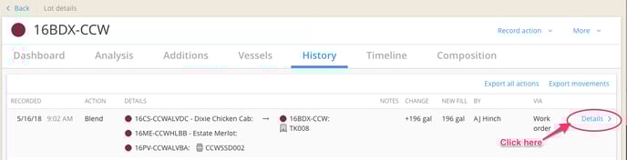 Deleting a Work Order-history tab