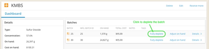 Depleting and Adjusting On Hand Dry Goods Inventory-from batch pg