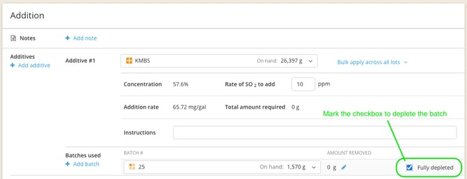 Depleting and Adjusting On Hand Dry Goods Inventory-fully deplete