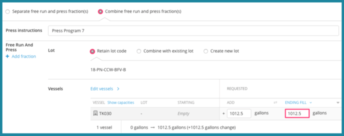 Drain and Press-lot code