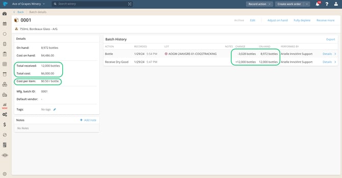 Dry Goods and COGS Reporting-change on hand