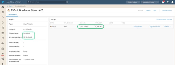 Dry Goods and COGS Reporting-cost on hand