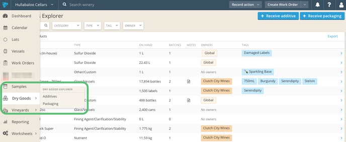Feature Option Simple Additions vs Additions using the Dry Goods Batch Tracking & Calculator-dry goods explorer