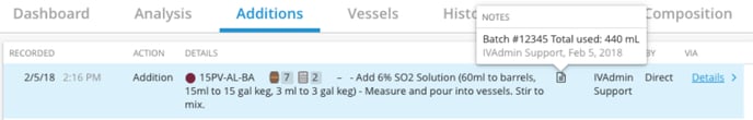 Feature Option Simple Additions vs Additions using the Dry Goods Batch Tracking & Calculator-history