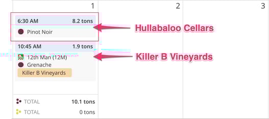 Harvest Calendar-view