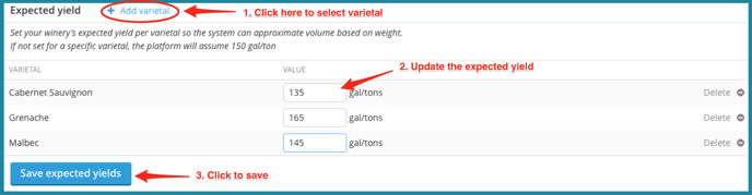 Harvest Settings (Receive Fruit options and Expected Yield)-exp yield