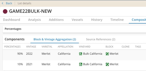 How do I add wine or concentrate that was transferred to my facility-lot comp