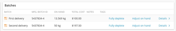 How to Add Dry Goods Cost-batches