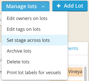 How to Change Lot Stage-in bulk