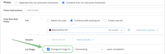 How to Change Lot Stage-within an action