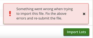 How to Import Lots via .csv File-error