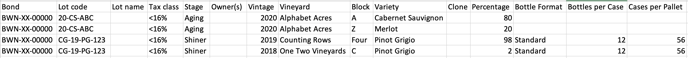 How to Import Lots via .csv File-specs