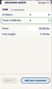 How to Receive Fruit-add tare truck