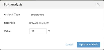 How to Record Analysis via Direct Action or Work Order Task-edit window