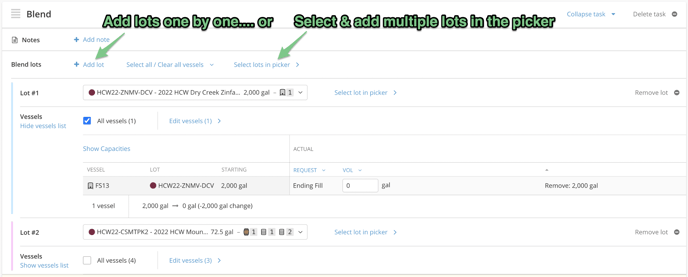 How to Record a Blend-select lot-1