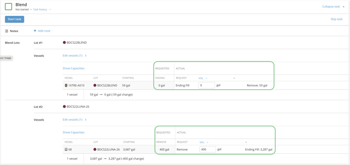 How to Record a Blend-work order