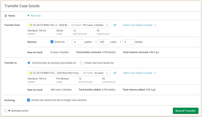 How to Record a Transfer-case goods