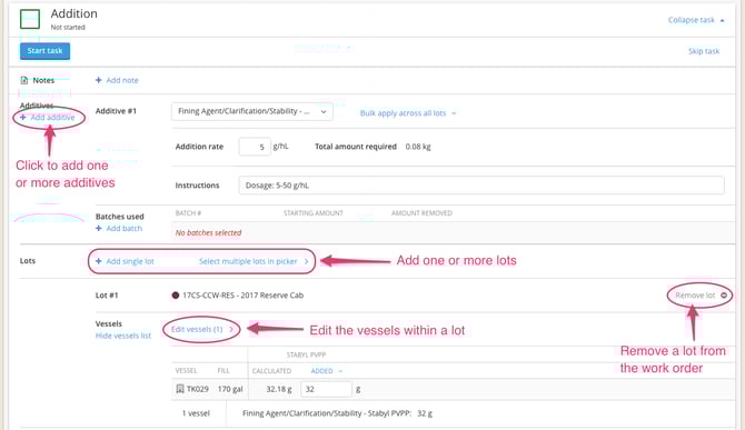 How to Record an Addition-edit options