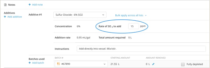 How to Record an Addition-rate of so2