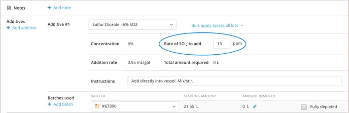 How to Record an Addition-rate of so2