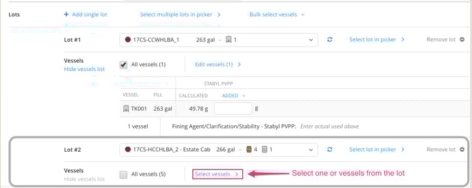 How to Record an Addition-select indv vessel