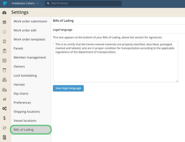 How to create a Bill of Lading (BOL)-legal language
