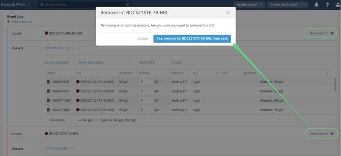 How to edit a work order_remove lot