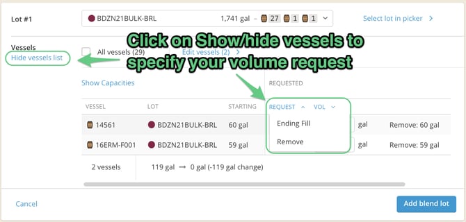 How to edit a work order_show-hide vessels