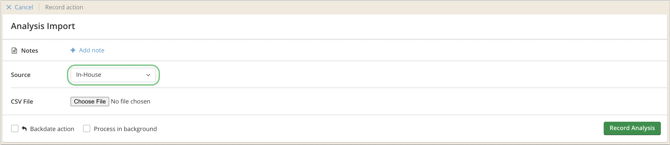 How to import analysis from csv_source