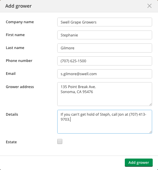 How to manage grower contacts-add info
