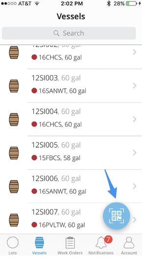 How to use QR codes in InnoVint-app scan