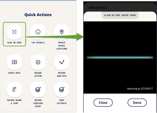 How to use QR codes in InnoVint-quick action