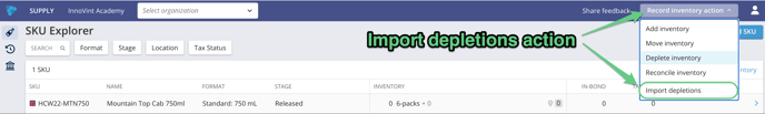 Import Depletinons - action
