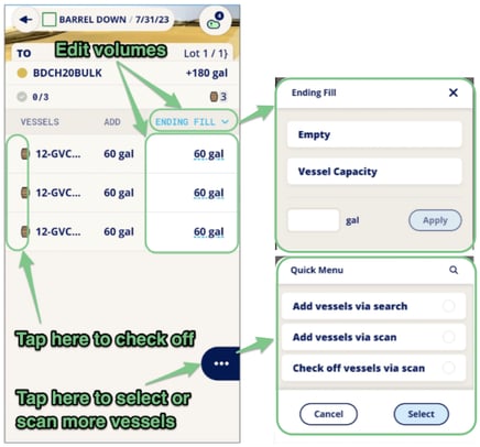 InnoApp How to Filter, Transfer, Rack, Barrel Down, and Blend-edit volumes