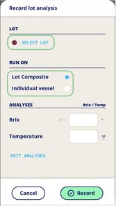 InnoApp How to Record Analysis-brix lot comp